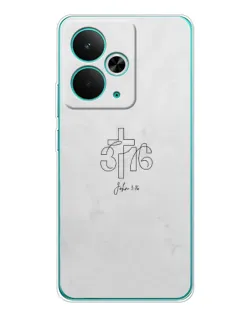 Чехол для Realme 14T с картинкой «Иоанна 3:16 Крест»