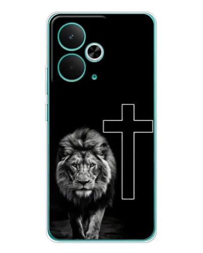 Чехол для Realme 14T с картинкой «Лев и Крест»