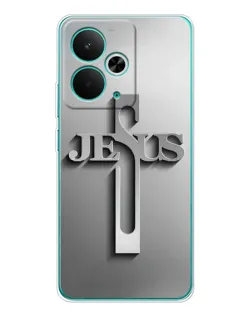 Чохол для Realme 14T з картинкою «Металевий хрест Jesus»