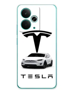 Чохол для Realme 14T з картинкою «Tesla White Style»
