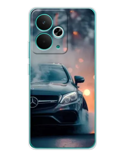 Чехол для Realme 14T с картинкой «Mercedes — ночной город»
