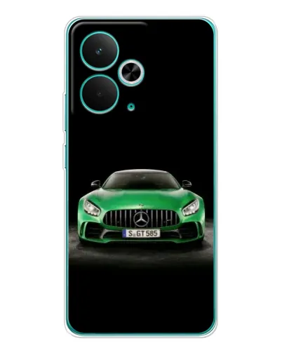 Чехол для Realme 14T с картинкой «Mercedes — неоновый лого»