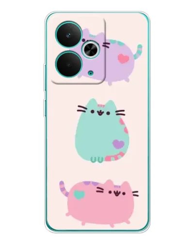 Чохол для Realme 14T з картинкою «Pusheen тріо»