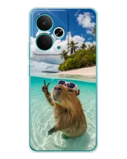 Чохол для Realme 14T з картинкою «Капібара на морі»