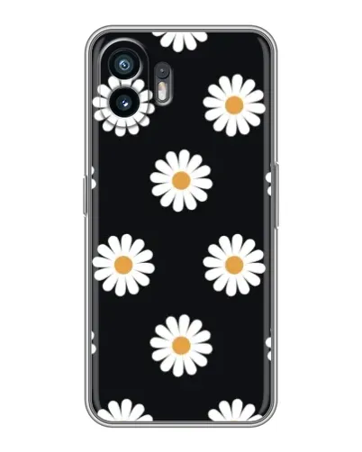 Чехол для Realme 15 Lite с картинкой «Ромашки на черном»