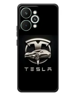 Чохол для Realme 15 Pro з картинкою «Tesla — срібне авто»