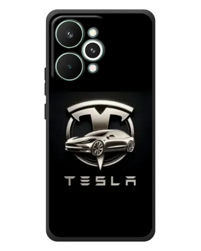 Чохол для Realme 15 Pro з картинкою «Tesla — срібне авто»