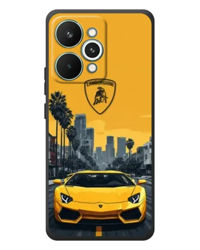 Чохол для Realme 15 Pro з картинкою «Жовтий Lamborghini місто»