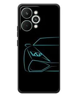 Чохол для Realme 15 Pro з картинкою «Блакитний силует Lamborghini»