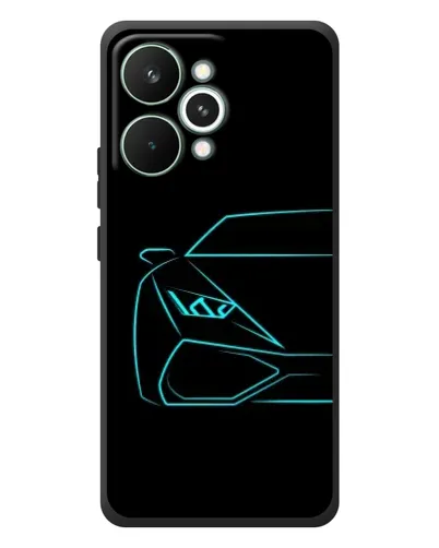 Чохол для Realme 15 Pro з картинкою «Блакитний силует Lamborghini»