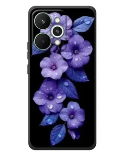 Чохол для Realme 15 Pro з картинкою «Фіолетові квіти з росою»