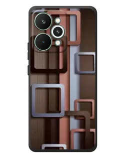 Чохол для Realme 15 Pro з картинкою «Коричневі об'ємні квадрати»