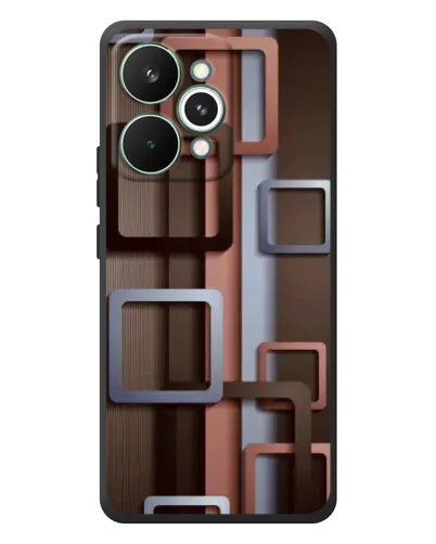 Чохол для Realme 15 Pro з картинкою «Коричневі об'ємні квадрати»