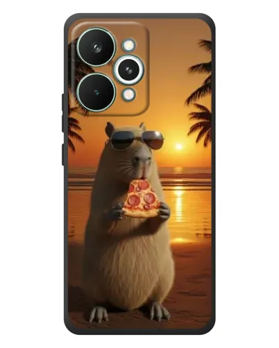 Чохол для Realme 15 Pro з картинкою «Капібара з піцою»