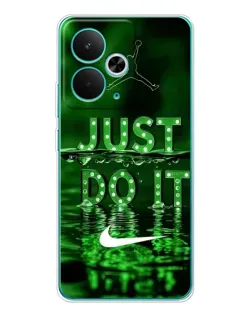 Чехол для Realme 15 с картинкой «Зеленый неоновый Nike»
