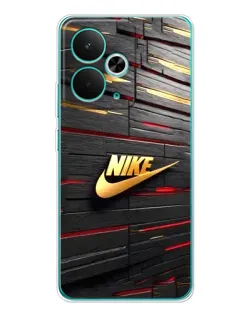 Чехол для Realme 15 с картинкой «Золотой Nike на металле»