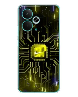 Чехол для Realme 15 с картинкой «Nike — золотая искра»