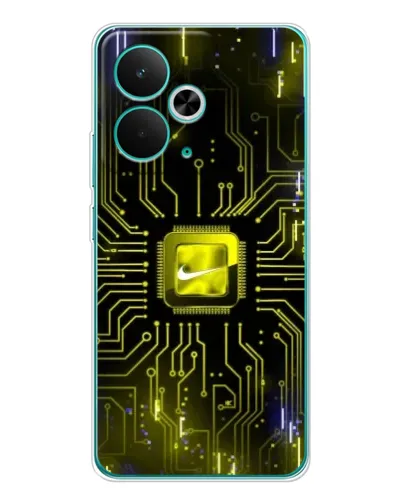 Чехол для Realme 15 с картинкой «Nike — золотая искра»
