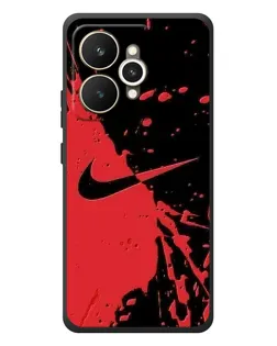 Чехол для Realme 15 с картинкой «Красные брызги Nike»