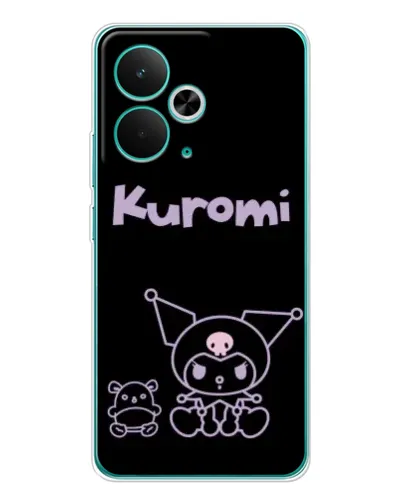 Чехол для Realme 15 с картинкой «Kuromi — черный минимализм»