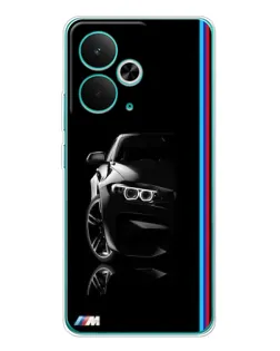 Чехол для Realme 15 с картинкой «Силуэт BMW в темноте»