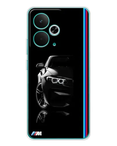 Чехол для Realme 15 с картинкой «Силуэт BMW в темноте»