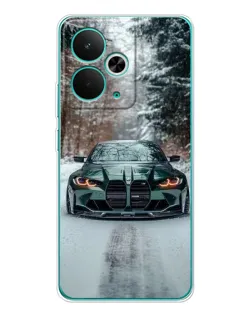 Чехол для Realme 15 с картинкой «BMW в зимнем лесу»