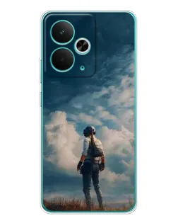 Чехол для Realme 15 с картинкой «Герой PUBG на скале»
