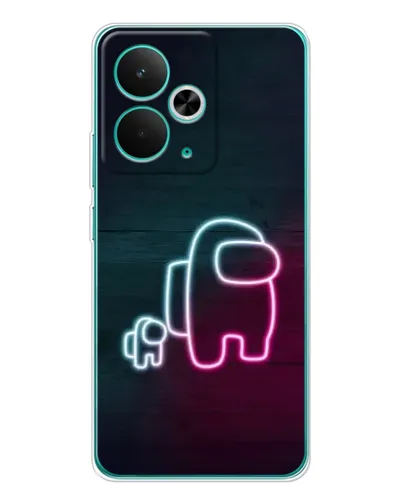 Чехол для Realme 15 с картинкой «Among Us неон-арт»