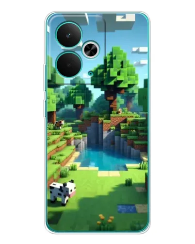 Чехол для Realme 15 с картинкой «Minecraft летний день»