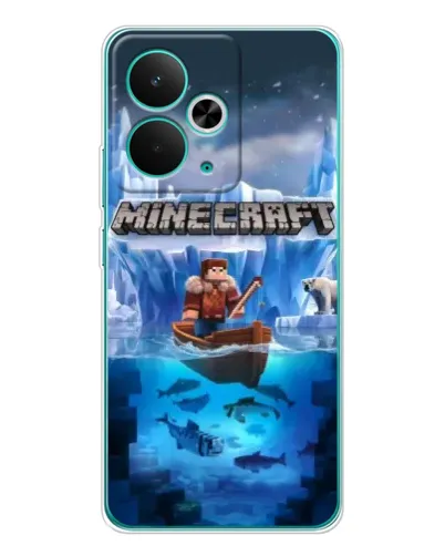 Чехол для Realme 15 с картинкой «Minecraft ледяной мир»