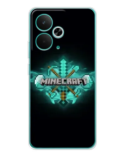 Чехол для Realme 15 с картинкой «Minecraft Diamond лого»