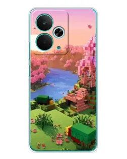 Чехол для Realme 15 с картинкой «Розовое дерево Minecraft»