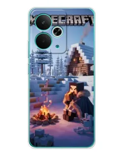 Чехол для Realme 15 с картинкой «Зимний Minecraft»