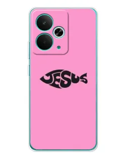 Чехол для Realme 15 с картинкой «Розовый символ  Jesus»