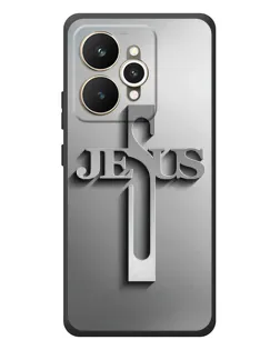 Чехол для Realme 15 с картинкой «Металлический крест Jesus»