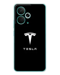 Чехол для Realme 15 с картинкой «Tesla White Logo»