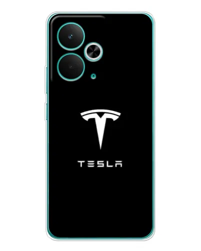 Чехол для Realme 15 с картинкой «Tesla White Logo»
