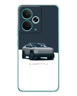 Чехол для Realme 15 с картинкой «Серебристый Cybertruck Tesla»
