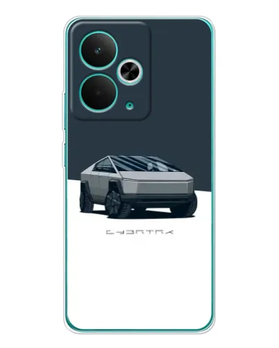 Чехол для Realme 15 с картинкой «Серебристый Cybertruck Tesla»