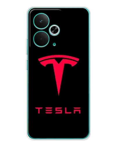 Чехол для Realme 15 с картинкой «Tesla Red Logo»