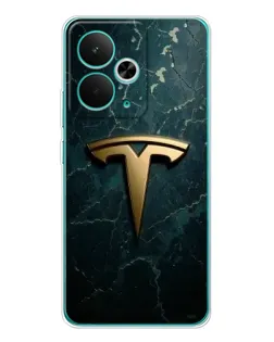 Чехол для Realme 15 с картинкой «Мраморная Tesla Gold»