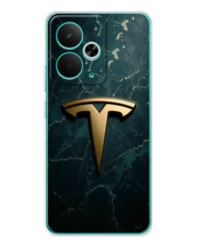 Чехол для Realme 15 с картинкой «Мраморная Tesla Gold»