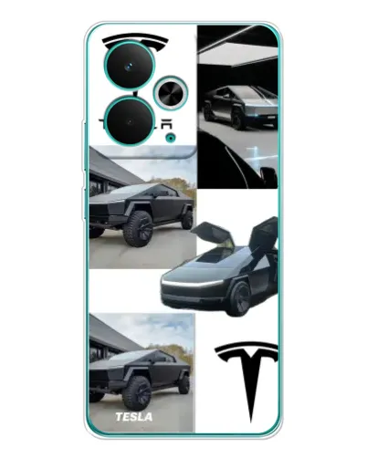 Чехол для Realme 15 с картинкой «Коллаж Cybertruck Tesla»