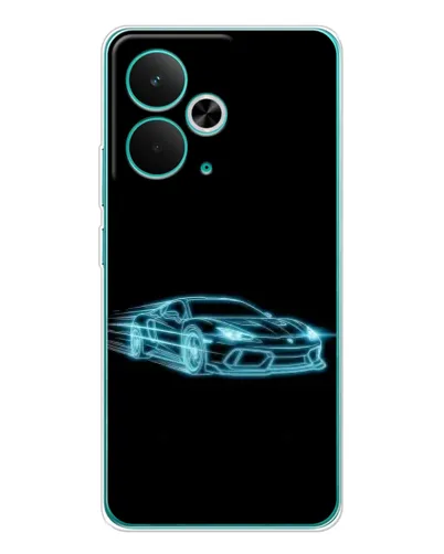 Чехол для Realme 15 с картинкой «Неоновый контур Lamborghini» Чехол для Realme 15 с картинкой «Неоновый контур Lamborghini»