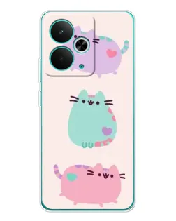 Чехол для Realme 15 с картинкой «Pusheen трио»