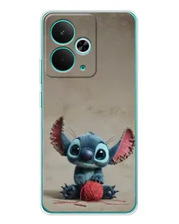 Чехол для Realme 15 с картинкой «Стич на коричневом фоне»