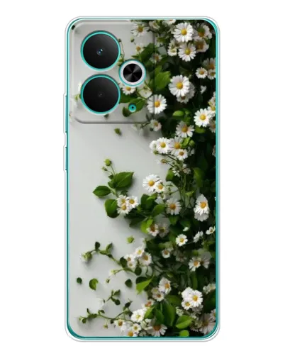 Чехол для Realme 15 с картинкой «Ветка мелких белых цветов»