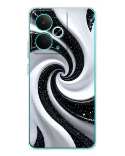 Чехол для Realme 15 с картинкой «Черно-белая спираль»