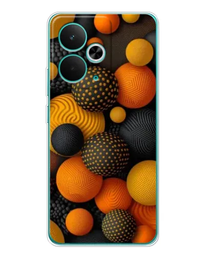 Чехол для Realme 15 с картинкой «Объемные оранжевые сферы»
